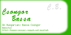 csongor bassa business card